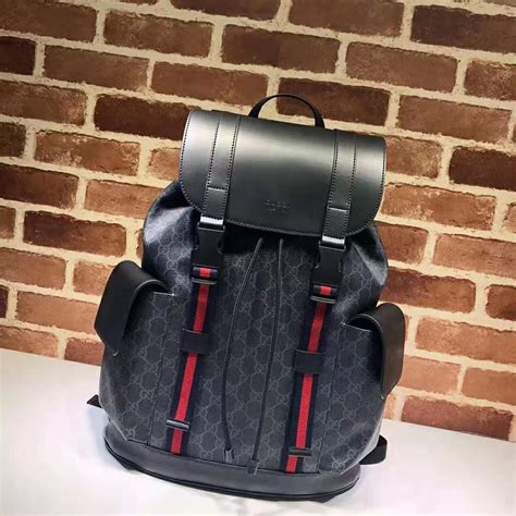 gucci backpack grey|gucci black canvas backpack.